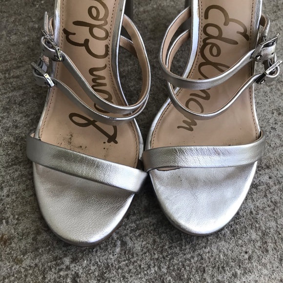 Sam Edelman Tammie Silver Ankle Strap Sandals - Picture 2 of 12